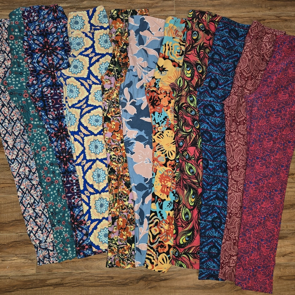 Lot of 11 LuLaRoe Floral Leggings OS One Size